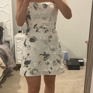 HELSI Linda Strapless Floral Sequin A-Line Mini Dress